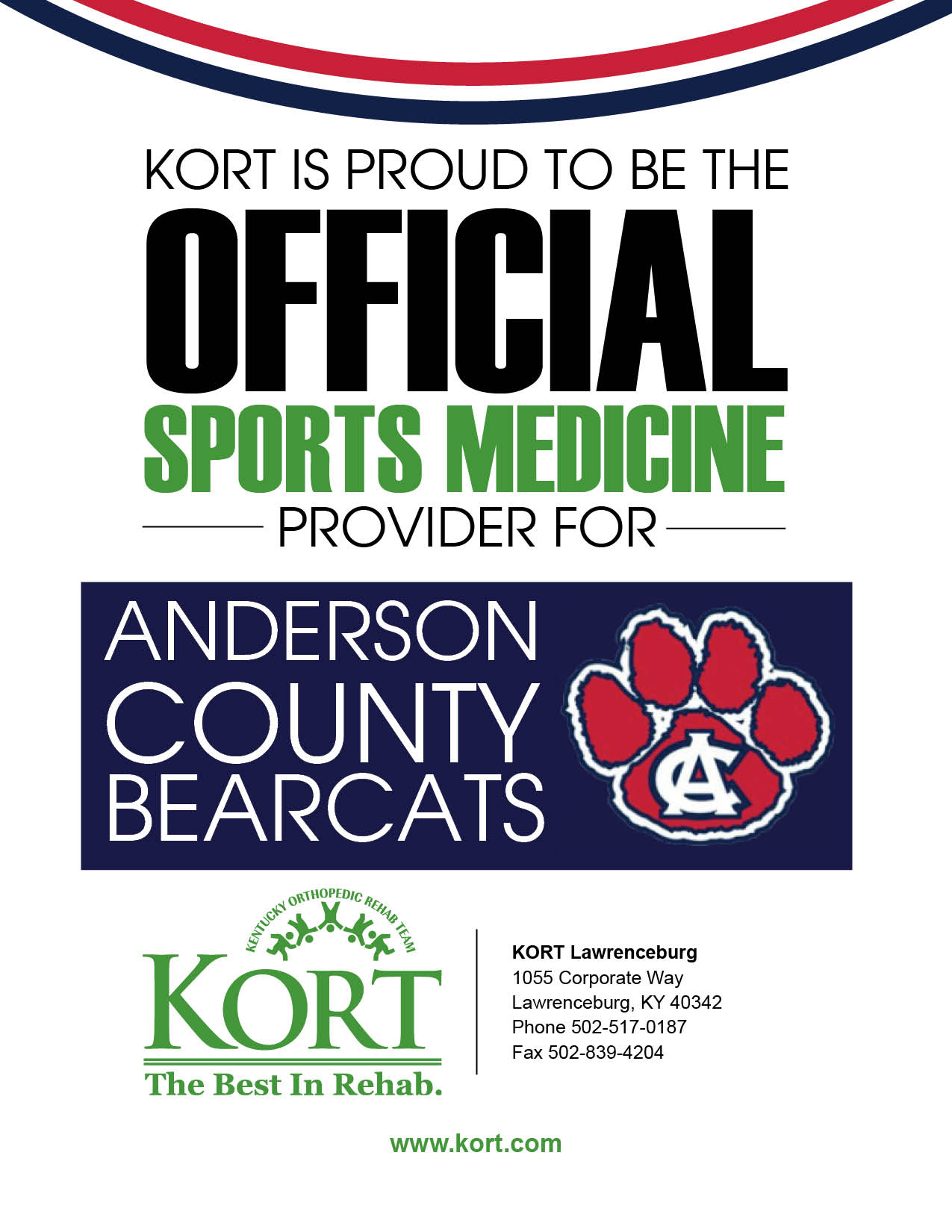 KORT Physical Therapy Named Sports Medicine Provider for Anderson